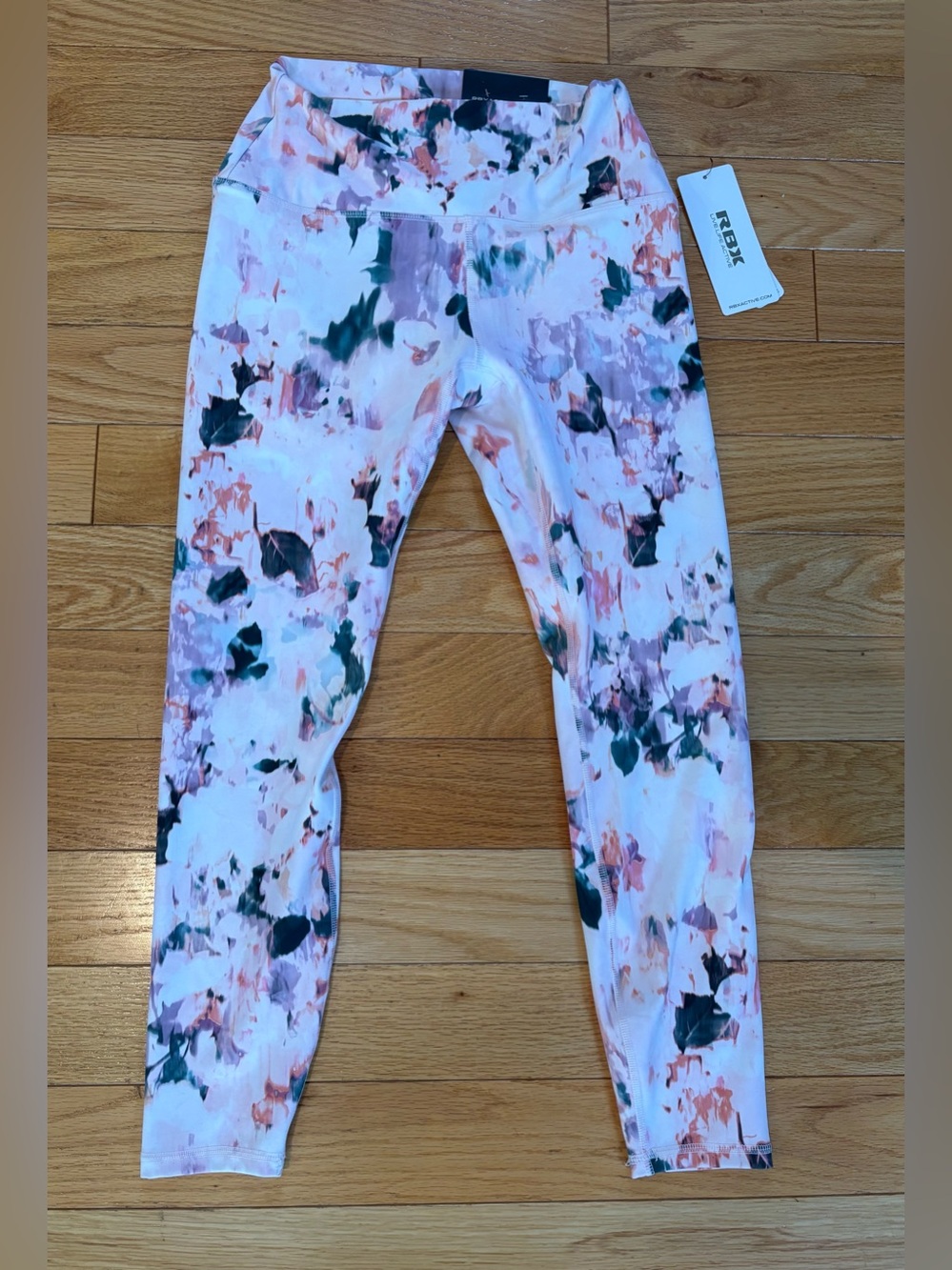 RBX Active Leggings M Full Length High Waisted CR6853R2 Pink Abstract Marble NWT